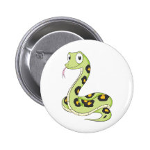 Dibujo animado verde lindo de la serpiente del Ana Pin