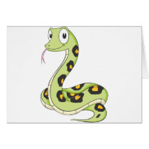 Dibujo animado verde lindo de la serpiente del Ana Tarjetón