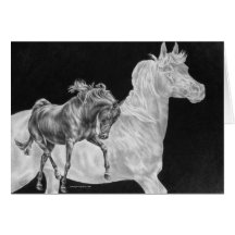 Dibujo árabe del alcohol del caballo por el cisne  tarjeta