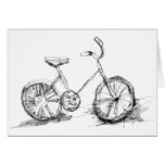 Dibujo artístico lindo de la bici felicitación