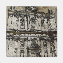 Dibujo de la arquitectura imán de frigorífico