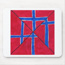 Dibujo de la bandera de Noruega Tapete De Ratón