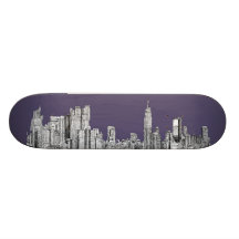 Dibujo de NYC en púrpura de la lila Monopatín