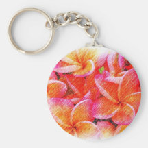 Dibujo del Frangipani Llaveros Personalizados