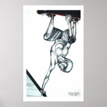 dibujo lineal del patinador impresiones