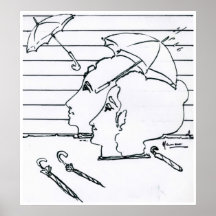 Dibujo máximo del anuncio del paraguas del estilo  impresiones