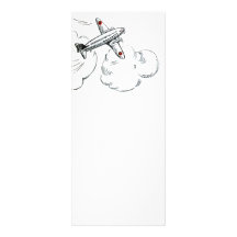 Dibujo pasado de moda del aeroplano invitaciones personales 