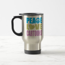 Dibujos animados del amor de la paz tazas