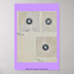 Dibujos de estudio para las monedas circulares poster