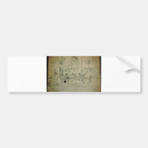 Dibujos del arte del ciervo viejos y nuevos 054 pegatina de parachoque