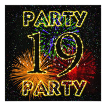 diecinueveavo invitación de la fiesta de cumpleaño