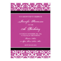 Diecinueveavo invitaciones de la fiesta de cumplea anuncio
