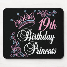 diecinueveavo Princesa del cumpleaños Alfombrilla De Ratón