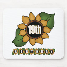 Diecinueveavo regalos de cumpleaños del girasol alfombrilla de ratones