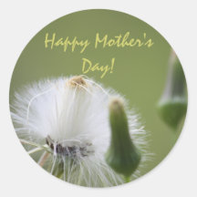 ¡Diente de león, pegatina feliz del día de madre!