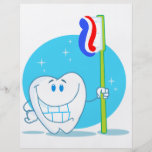Diente sonriente feliz con el cepillo de dientes flyer personalizado