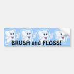 Dientes felices sanos etiqueta de parachoque