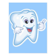 Dientes felices sanos tarjeta postal