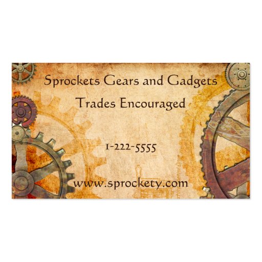 Dientes y engranajes de Steampunk Tarjeta Personal