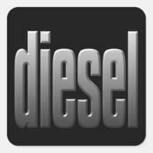 DIESEL. incondicional, fuerza. duro. músculo. Sq Pegatina Cuadradas Personalizadas