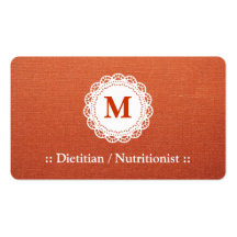 Dietético/nutricionista - monograma elegante del c tarjetas de visita