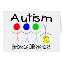 Diferencias del abrazo del autismo (gente) tarjeta