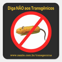 Diga NÃO aos Transgênicos Adesivo Em Forma Quadrada