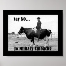 Diga no a las reducciones militares posters