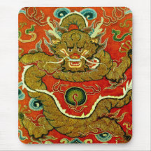 Dinastía de Qing china del bordado del dragón de o Tapetes De Ratón