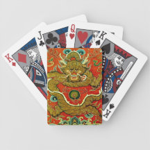 Dinastía de Qing china del bordado del dragón de o Baraja Cartas De Poker