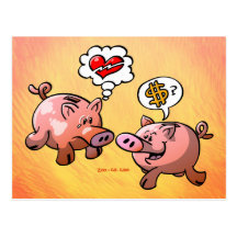 ¿Dinero o amor? Postal