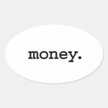 dinero pegatinas de oval personalizadas