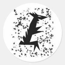 Dino Leaves Runde Sticker