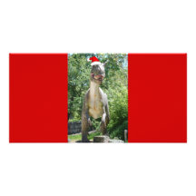 Dinosaurio de Santa Tarjeta Fotográfica