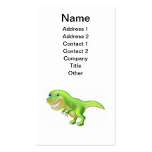 Dinosaurio del dibujo animado de T Rex Tarjetas De Negocios