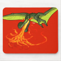 dinosaurio del Pterodactyl Llameante-que lanza - S Alfombrilla De Ratones