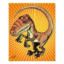 Dinosaurio del rapaz del Velociraptor de Marco D C Impresiones Fotograficas