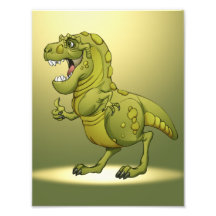 ¡Dinosaurio feliz del dibujo animado que da los pu Cojinete