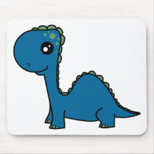 Dinosaurio lindo del bebé azul alfombrillas de raton