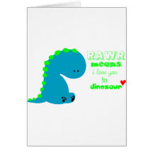 Dinosaurio lindo RAWR Felicitacion