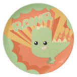 Dinosaurio lindo Rawr Plato Para Fiesta