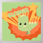 Dinosaurio lindo Rawr Poster