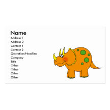 Dinosaurio lindo - triceratops plantilla de tarjeta de negocio