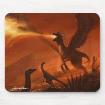 Dinosaurio prehistórico de Fuego-Respiración de Ja Alfombrillas De Ratones