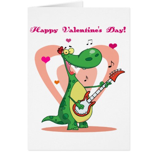 Dinosaurio que toca la guitarra felicitaciones