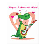 Dinosaurio que toca la guitarra postales