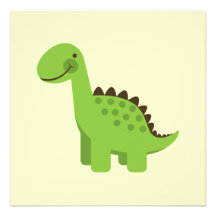 Dinosaurio verde lindo invitación personalizada