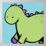 Dinosaurio verde lindo posters