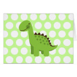 Dinosaurio verde lindo tarjeton