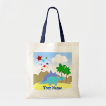 Dinosaurio y tote azules del bolso de Vulcano de l Bolsa